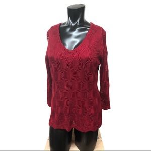 Cato Red Lace Sweater Top